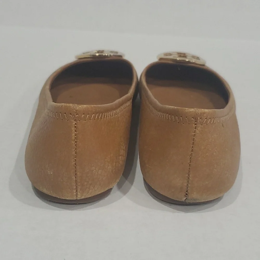 Tory Burch Reva Ballet Flats Royal Tan Tumbled 9M